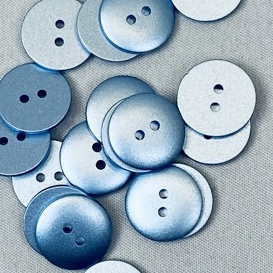 1 Stück Metallic Knopf blau rund 1,8 cm Durchmesser