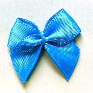 1 Stück kleine Satinschleife 2,4 cm Nr. 13: blau