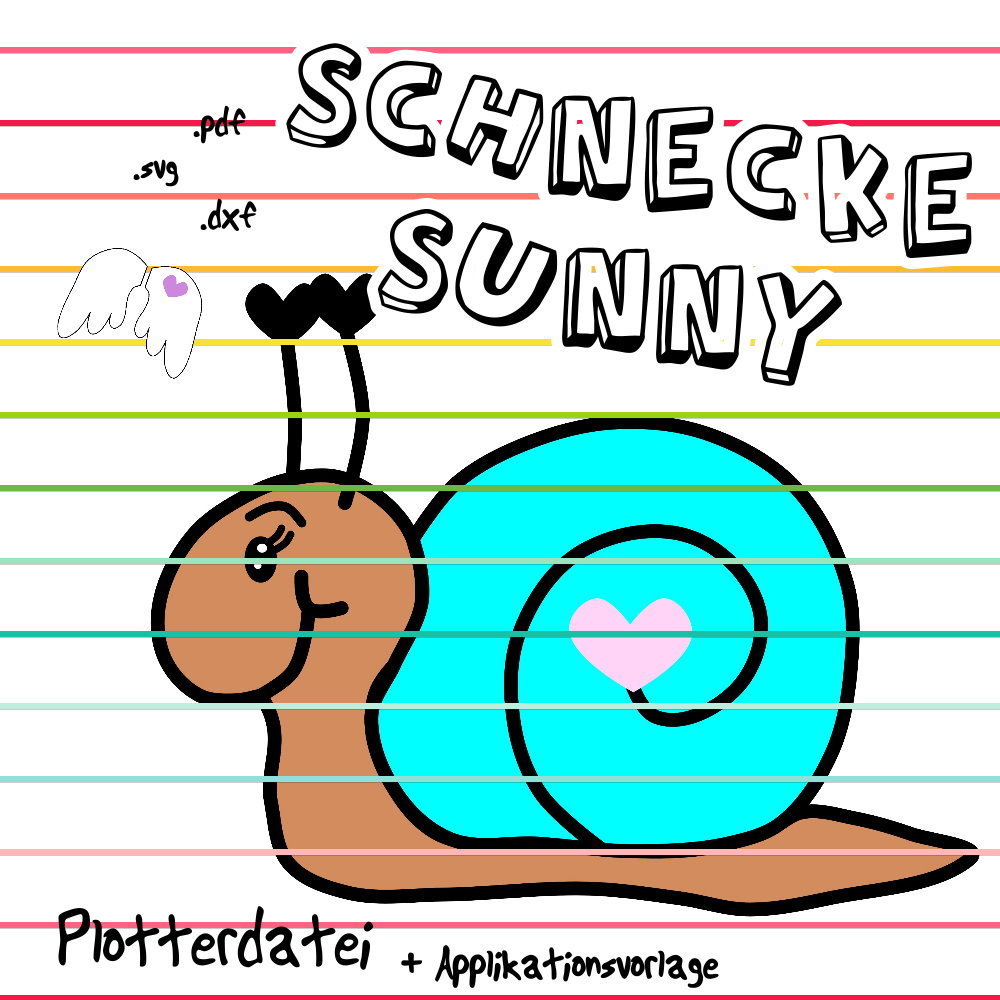 K009 - Schnecke Sunny Plotterdatei + Applikationsvorlage