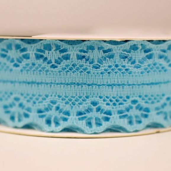 Spitzenband 2,7 cm doppelseitig blau je 0,5 m